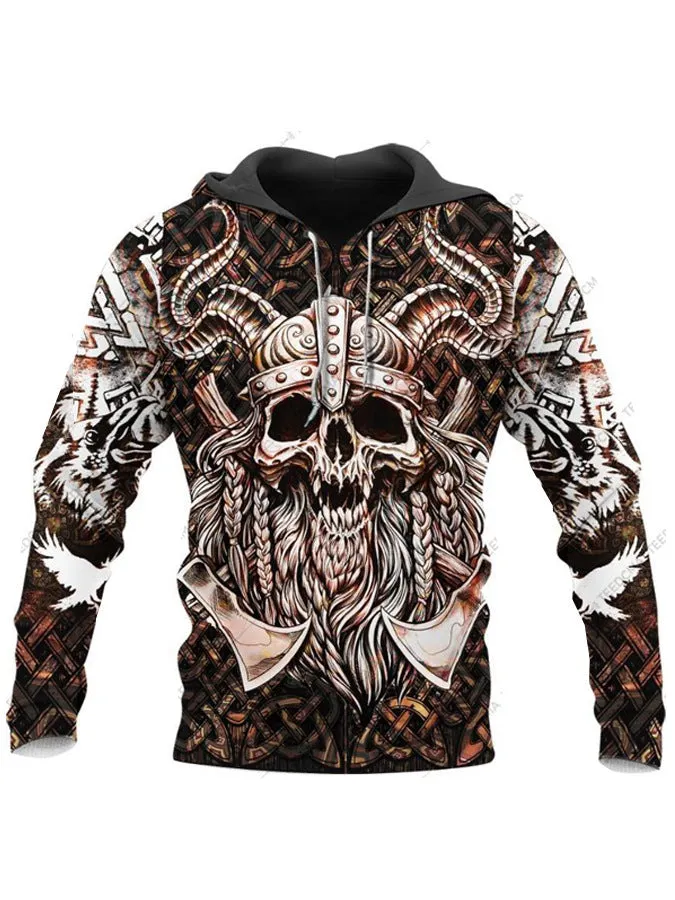 Men's 3D digital printing hoodie pullover in polyester with full-colour graphic on front
