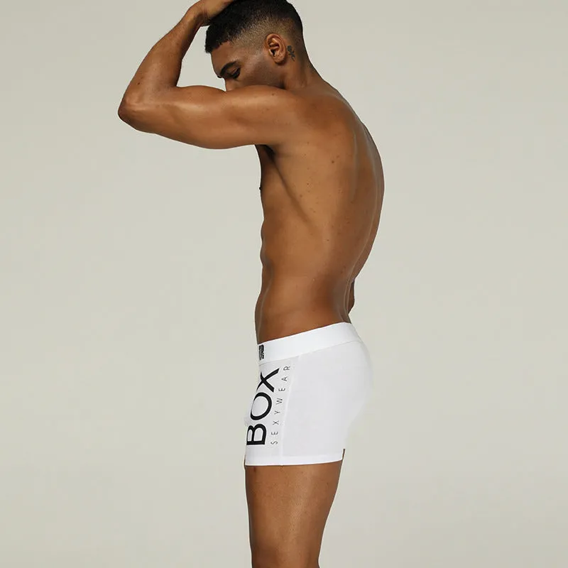 Men's 100% cotton boxer shorts in black and white, sizes L to XXL, breathable underwear