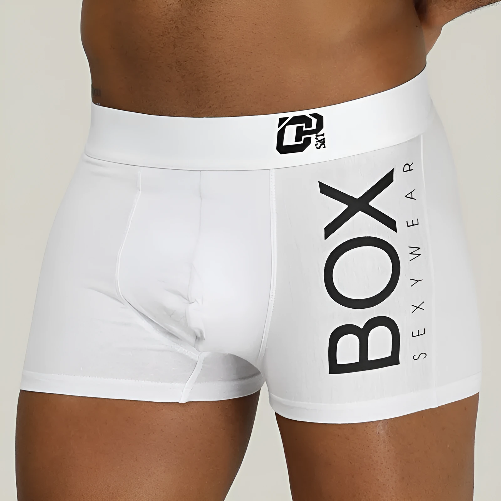 Men's 100% cotton boxer shorts in black and white, sizes L to XXL, breathable underwear