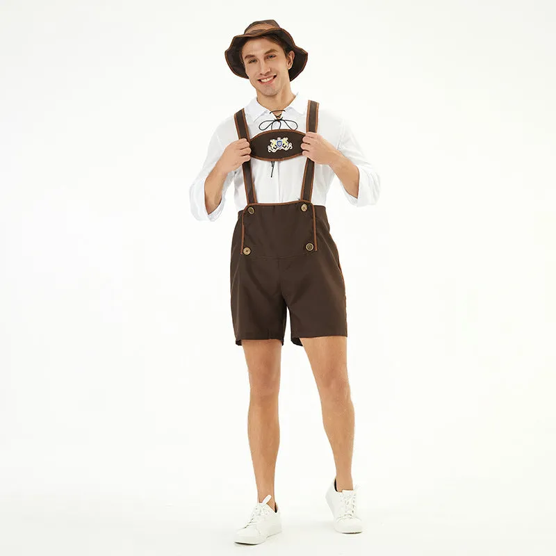 Men's Oktoberfest beer festival clothing suit in 3350 colour with top, suspender overalls, and hat
