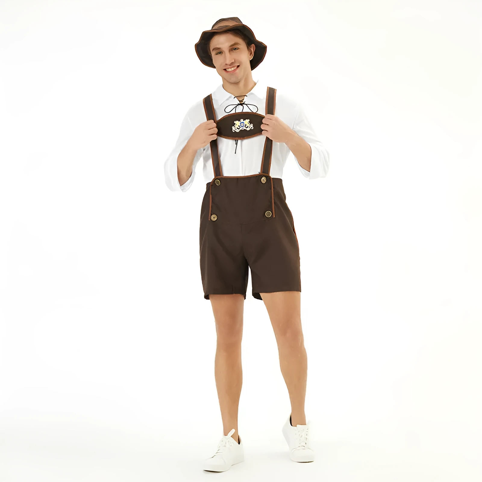 Men's Oktoberfest beer festival clothing suit in 3350 colour with top, suspender overalls, and hat