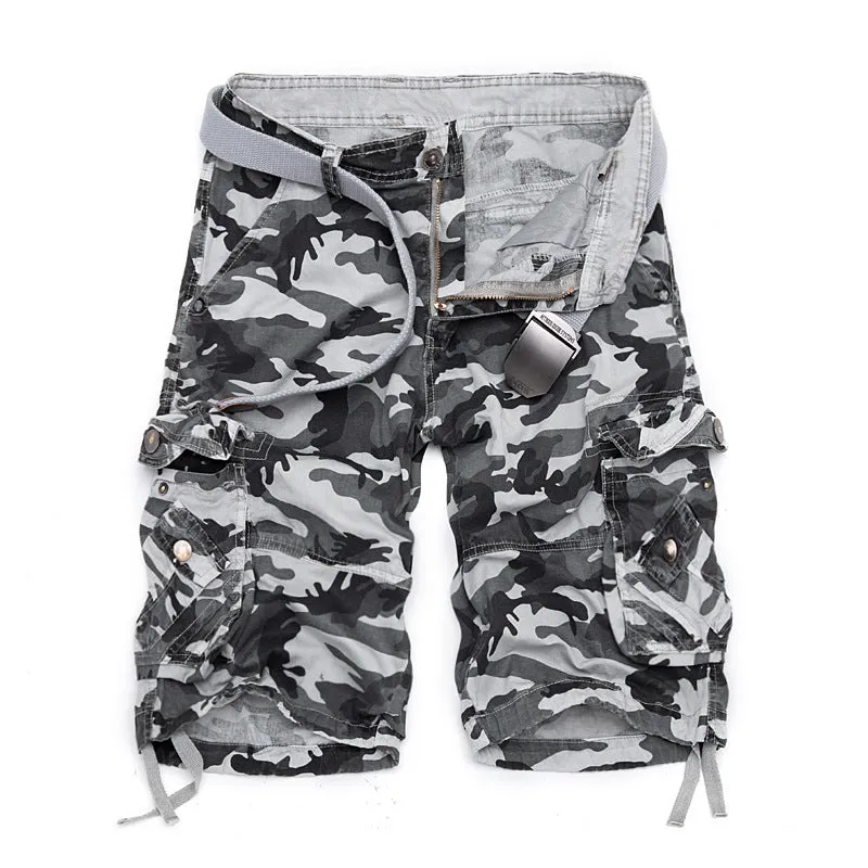 Men's loose camouflage cotton overalls in army green with multi-pocket design, size L to 6XL