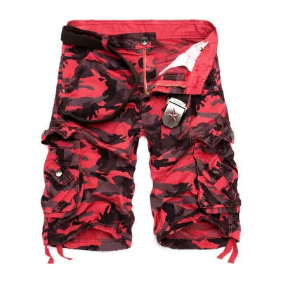 Men's loose camouflage cotton overalls in army green with multi-pocket design, size L to 6XL