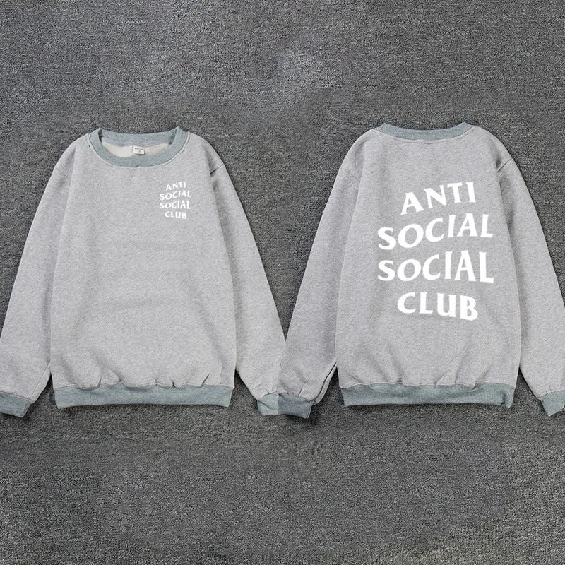 Loose hooded sweater with printed pattern and pocket, cotton blended fabric, available in grey and other colours