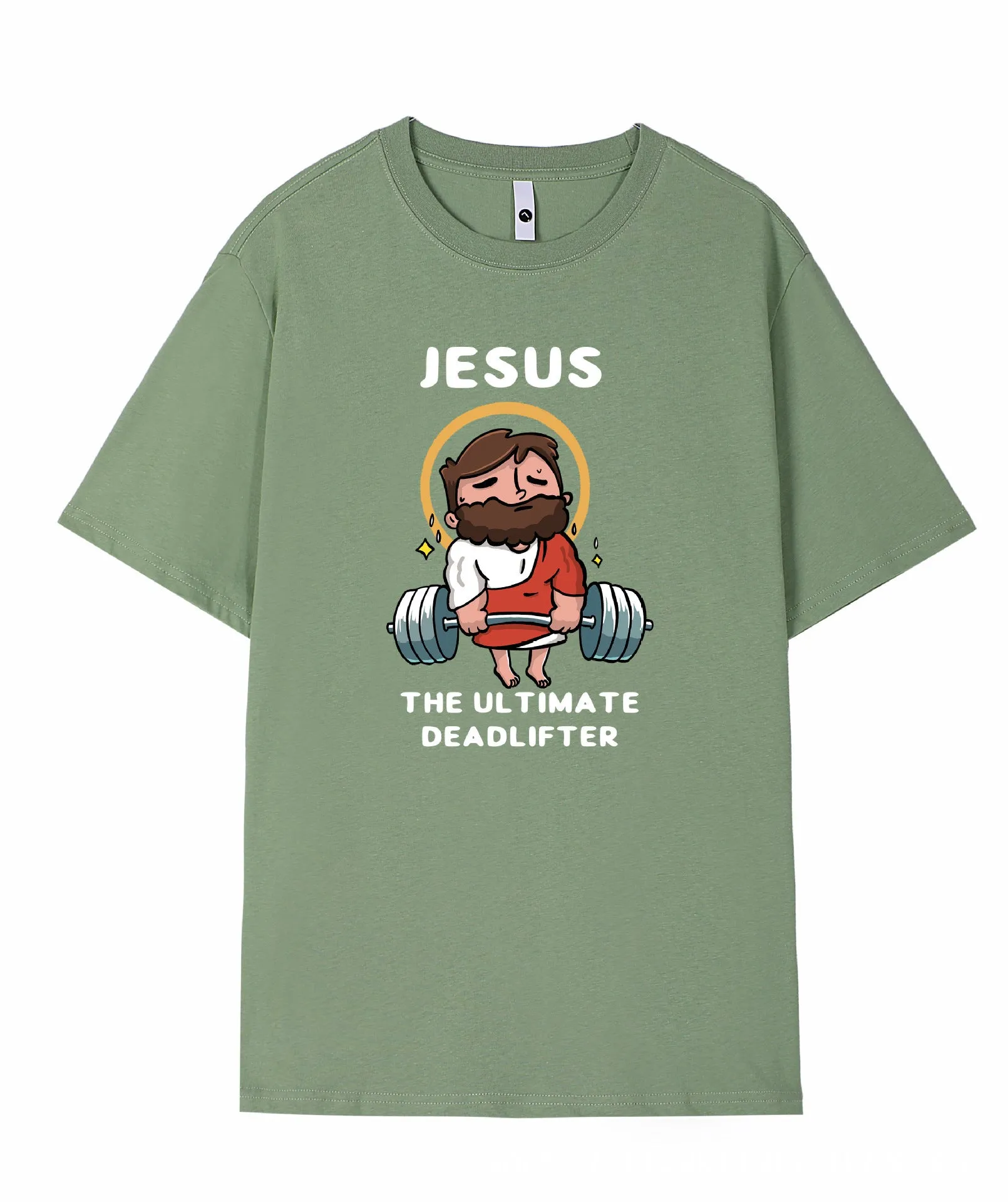 Men's short sleeve pure cotton t-shirt on a hanger, shown in apricot colour.