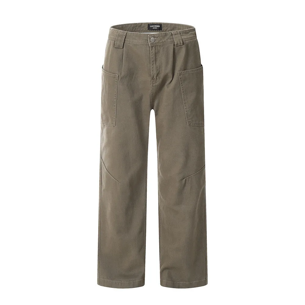 Men's cotton denim trousers mid waist black brown coffee sizes XS to XXL