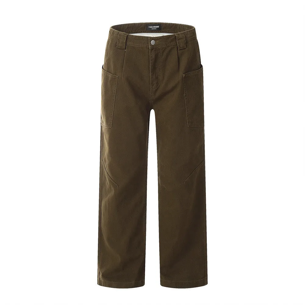 Men's cotton denim trousers mid waist black brown coffee sizes XS to XXL