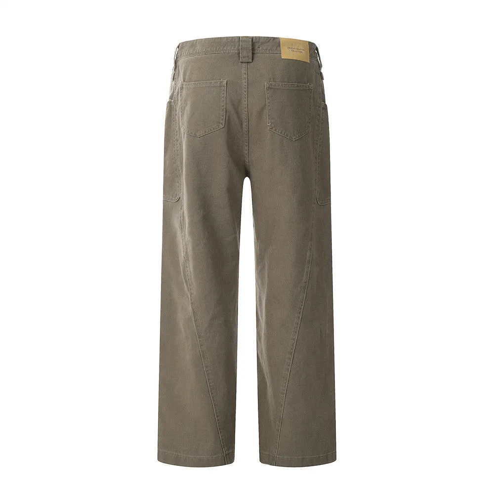 Men's cotton denim trousers mid waist black brown coffee sizes XS to XXL