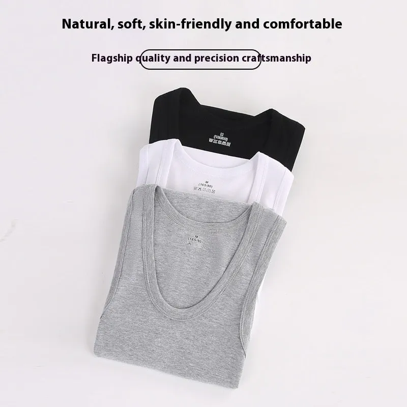 Men's pure cotton slim fit sports vest in white, front view, available in multiple colours and sizes