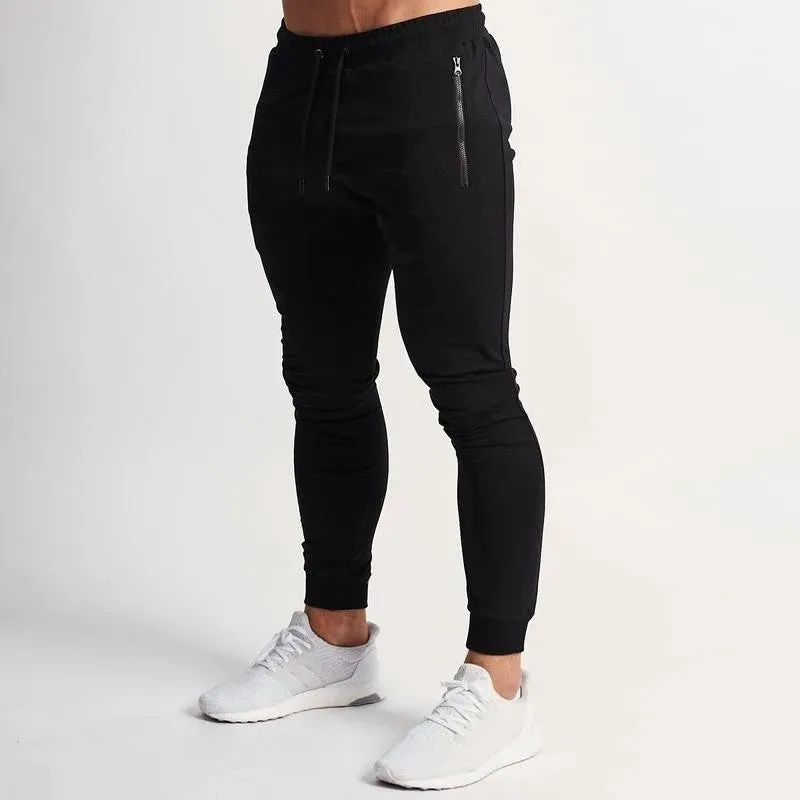 Men's cotton fitness suit in black – long sleeve jacket and trousers set