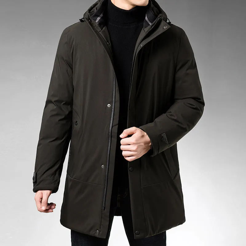 Men's polyester fibre top in Black and Green, with size options from 175 to 195, for warm everyday wear