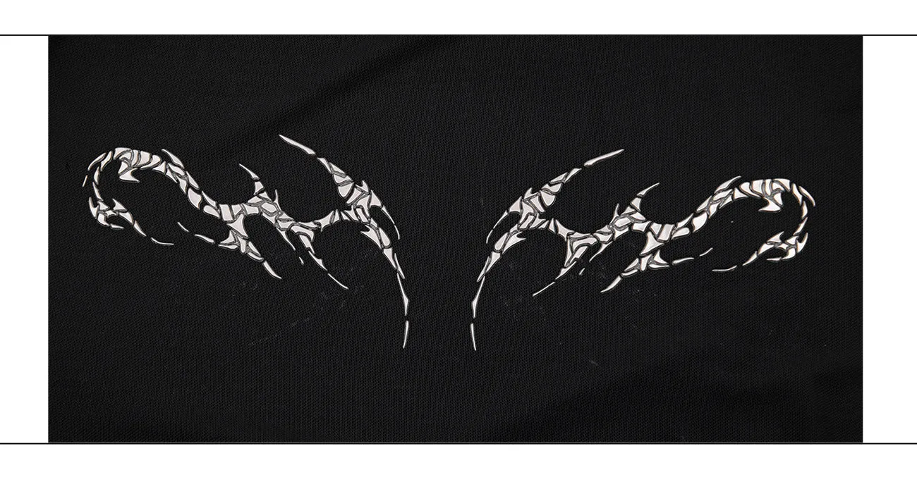 Black mesh slim-fit long sleeve bottoming shirt on a hanger, showing its lightweight texture and close cut.