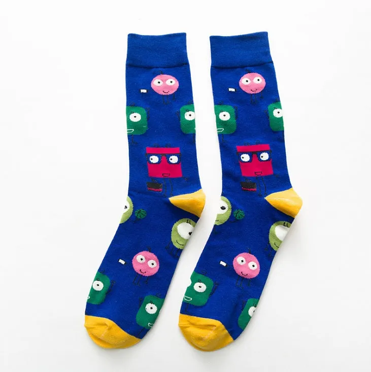 Funny chicken geometry pattern cotton socks for men and women, short novelty casual socks in multiple colours.