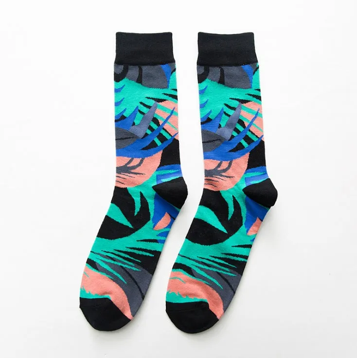 Funny chicken geometry pattern cotton socks for men and women, short novelty casual socks in multiple colours.
