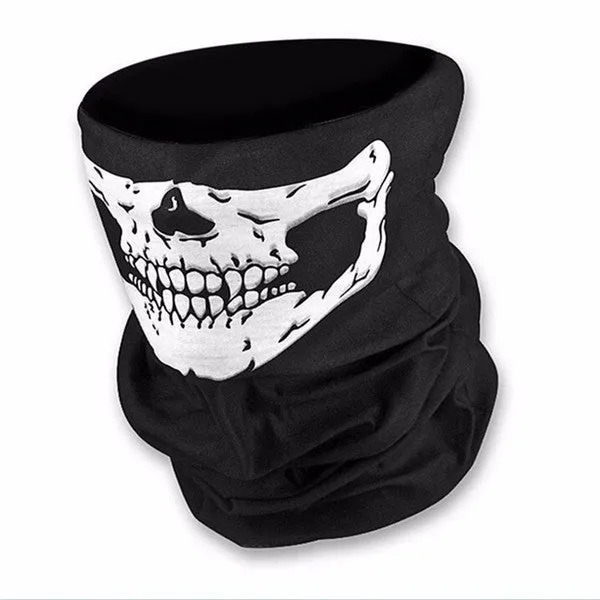 Four Halloween skull party scarves masks in one size cloth neckwear set