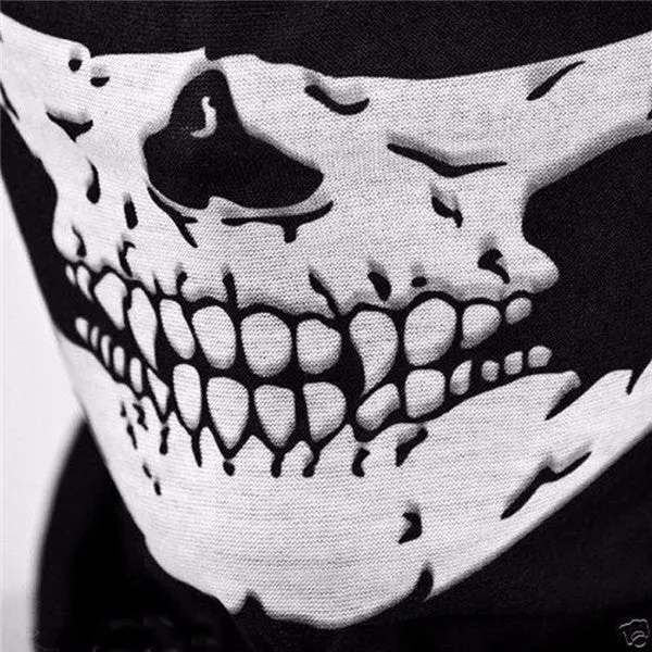 Four Halloween skull party scarves masks in one size cloth neckwear set