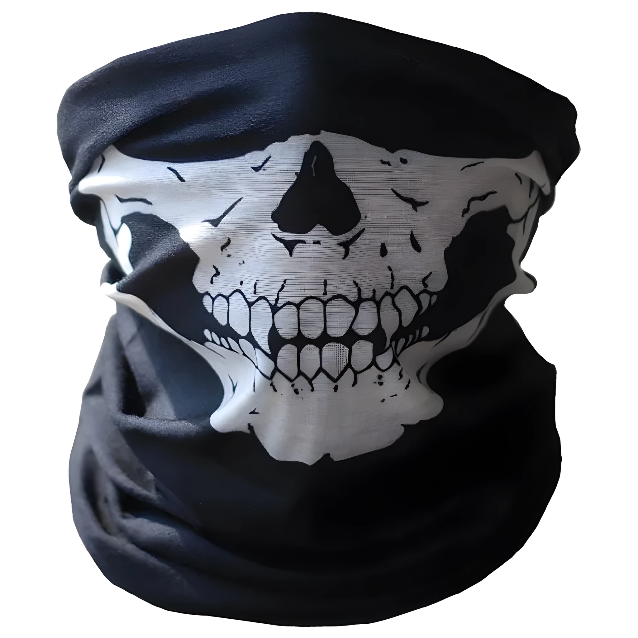 Four Halloween skull party scarves masks in one size cloth neckwear set