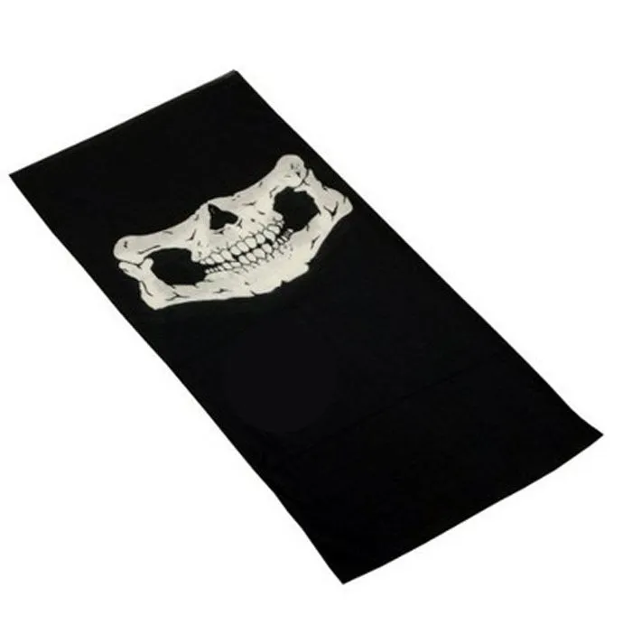 Four Halloween skull party scarves masks in one size cloth neckwear set