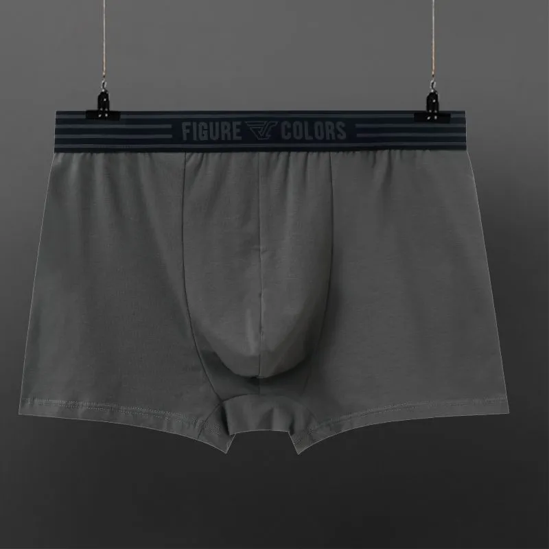 Men's cotton knitted low-waist boxers in solid colours, size range M to 3XL, nine colour options