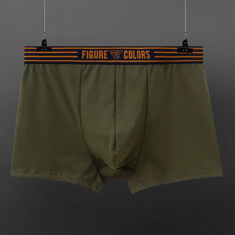 Men's cotton knitted low-waist boxers in solid colours, size range M to 3XL, nine colour options