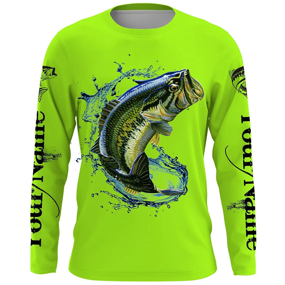 Men's grey pullover top with a detailed fish pattern print, featuring a round neck and long sleeves.