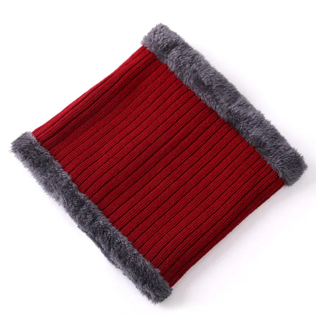 Unisex winter knit letter cap in coffee colour, cotton and coral wool blend beanie for adults