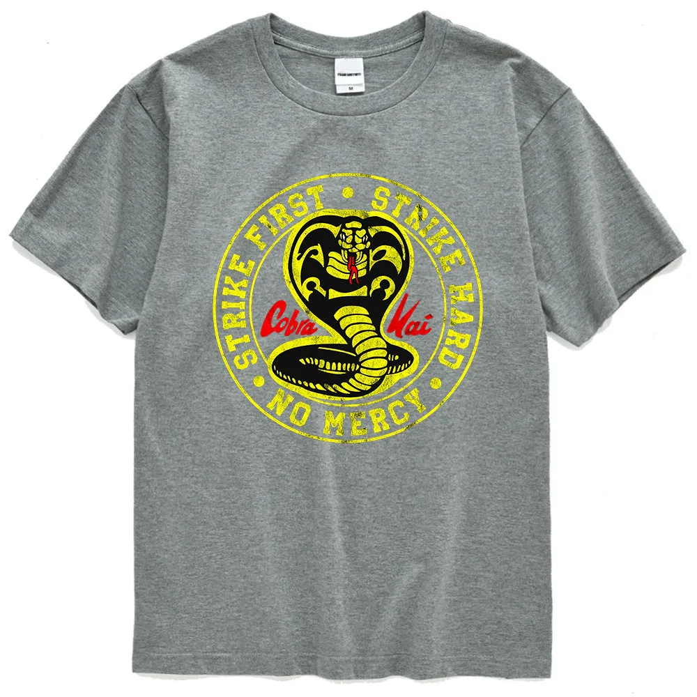 Clothes Cobra cotton T-shirt with cobra print in black, front view, size M