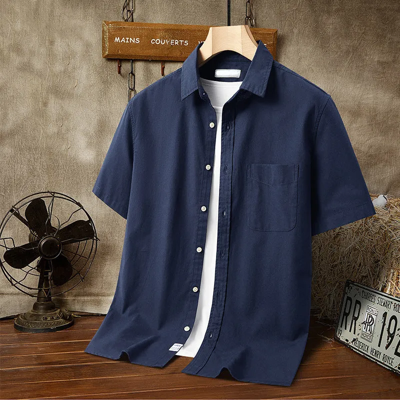 Men's Hawaiian printed short-sleeved loose-fit cardigan shirt in polyester, multiple colour options, front view