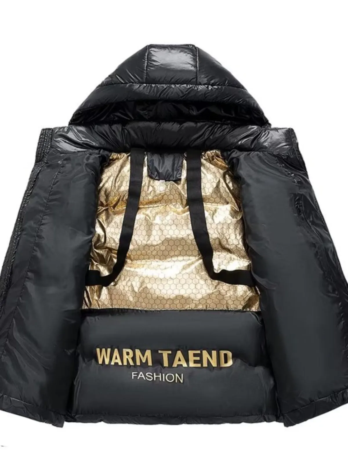 Thickened couple's cold-proof cardigan jacket in style 9956 with white duck down filling and chlorine fibre shell
