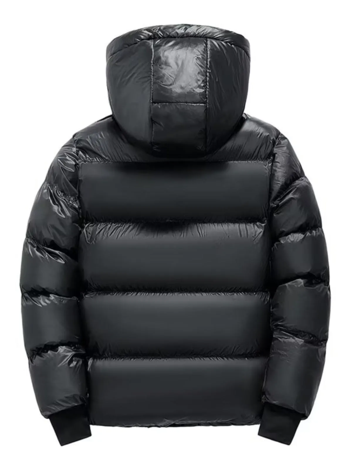 Thickened couple's cold-proof cardigan jacket in style 9956 with white duck down filling and chlorine fibre shell
