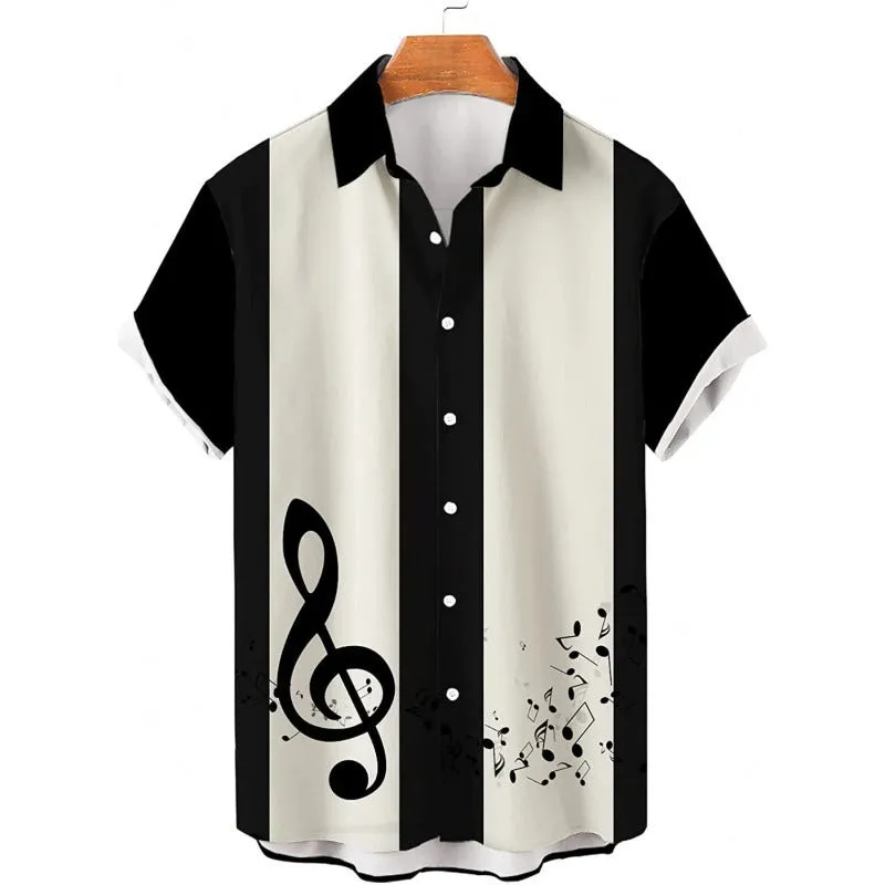 Men's fashion shirt with 3D digital printing, short sleeves, polyester fabric, colour JYT007 pattern