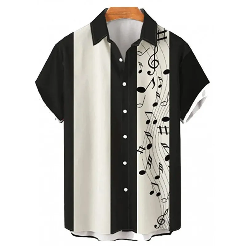 Men's fashion shirt with 3D digital printing, short sleeves, polyester fabric, colour JYT007 pattern