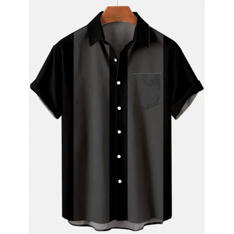 Men's fashion shirt with 3D digital printing, short sleeves, polyester fabric, colour JYT007 pattern