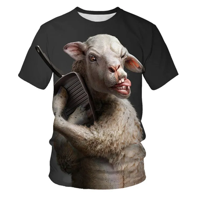 Mens black 3D digital print short sleeved T shirt, no-collar, polyester fibre, sporty style, size XXS to 4XL