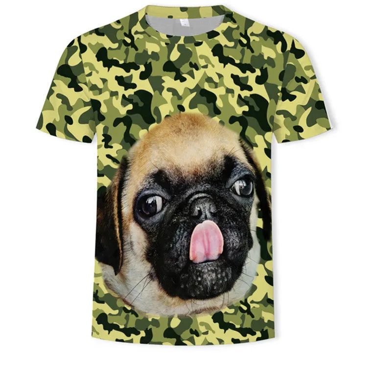 Mens black 3D digital print short sleeved T shirt, no-collar, polyester fibre, sporty style, size XXS to 4XL