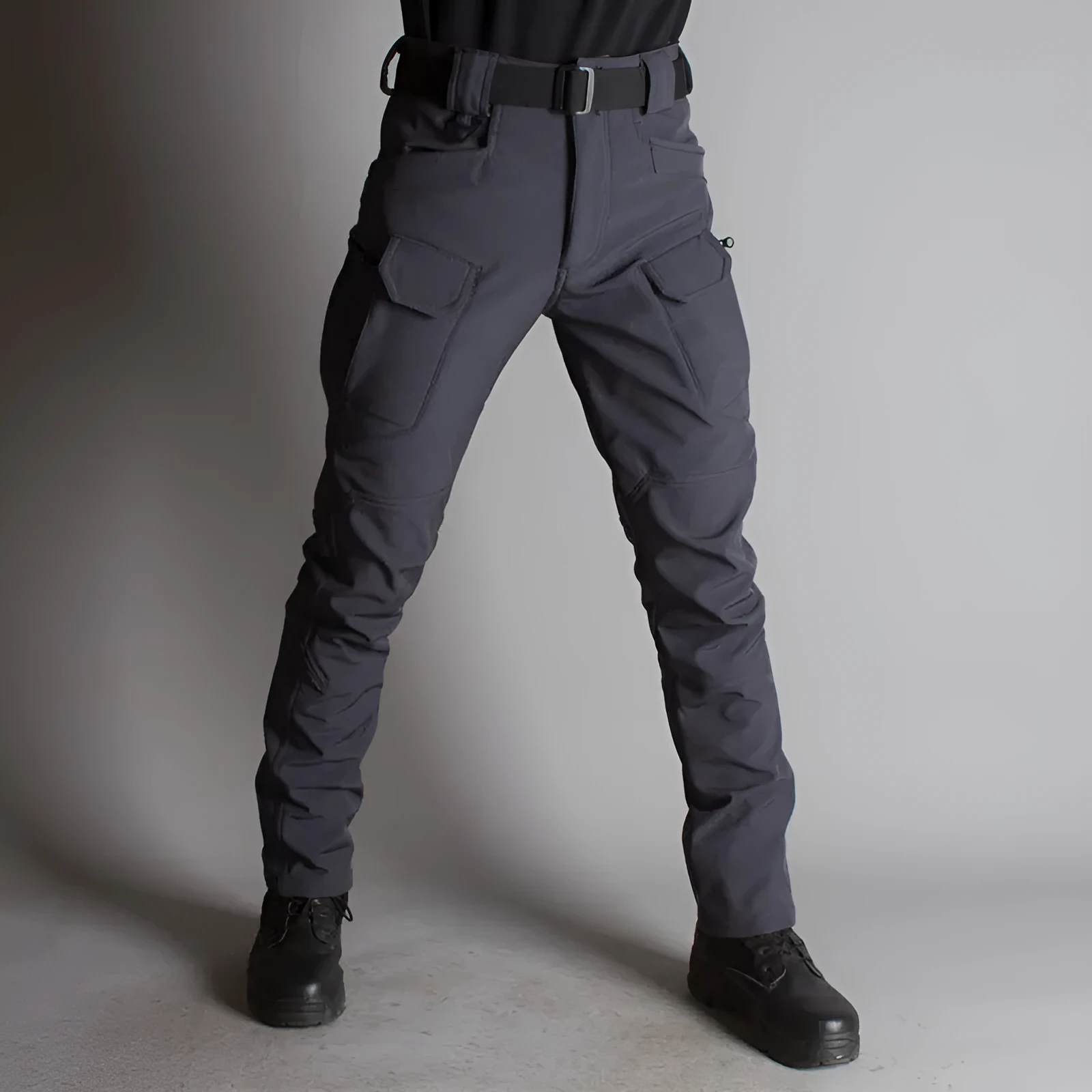 IX7 Shell Tactical Pants in green, men's winter outdoor breathable waterproof trousers with fleece lining