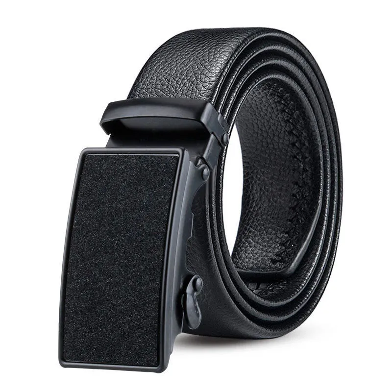 Black Bales Catch men's imitation leather belt 120cm electroplated buckle starry sky black