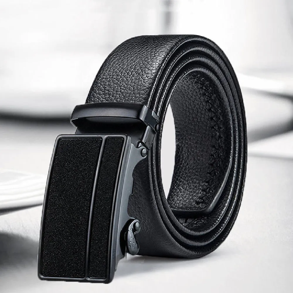 Black Bales Catch men's imitation leather belt 120cm electroplated buckle starry sky black
