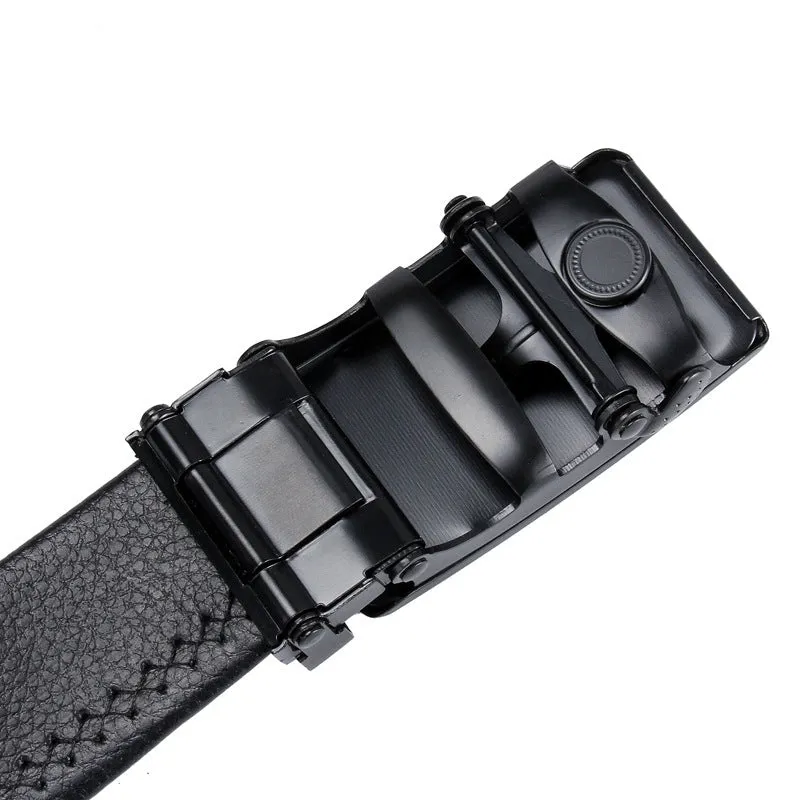 Black Bales Catch men's imitation leather belt 120cm electroplated buckle starry sky black