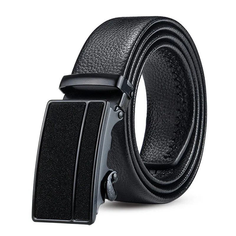 Black Bales Catch men's imitation leather belt 120cm electroplated buckle starry sky black