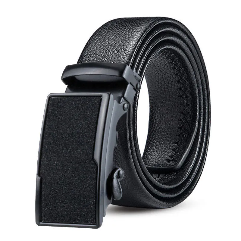 Black Bales Catch men's imitation leather belt 120cm electroplated buckle starry sky black