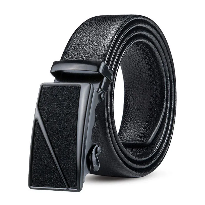 Black Bales Catch men's imitation leather belt 120cm electroplated buckle starry sky black