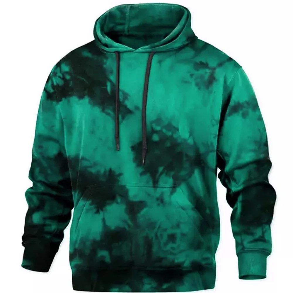 Men's loose-fit pullover hoodie sweater in polyester fibre, long sleeves, available in five colours and extended sizes S to 6XL