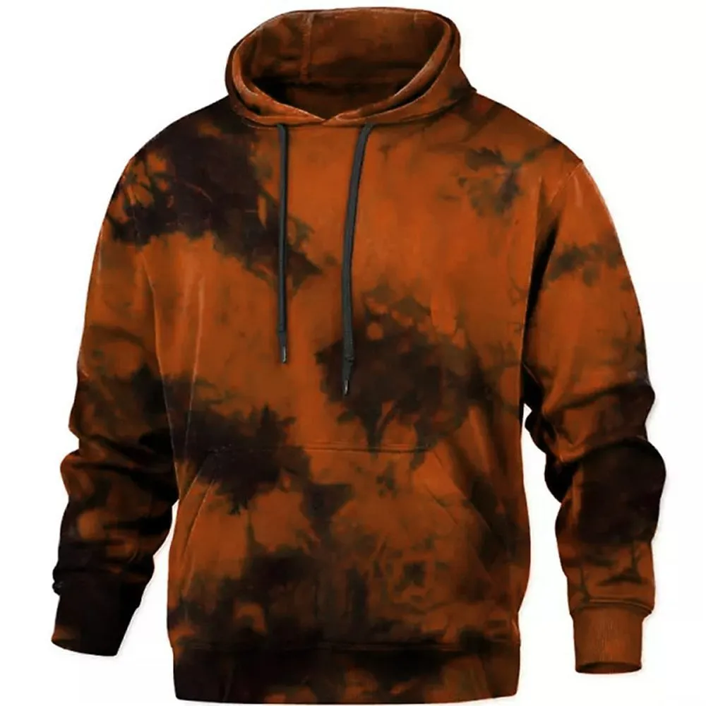 Men's loose-fit pullover hoodie sweater in polyester fibre, long sleeves, available in five colours and extended sizes S to 6XL