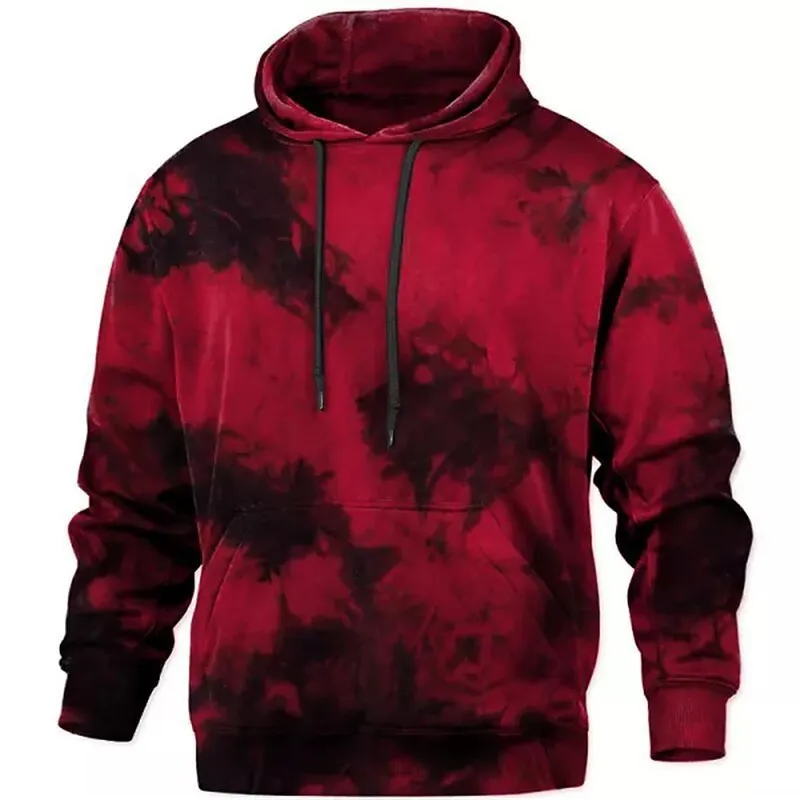 Men's loose-fit pullover hoodie sweater in polyester fibre, long sleeves, available in five colours and extended sizes S to 6XL