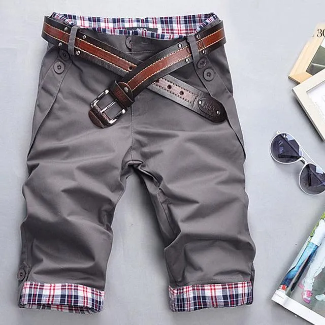 Men's 7 point casual pants in cotton skinny fit Korean style summer trousers