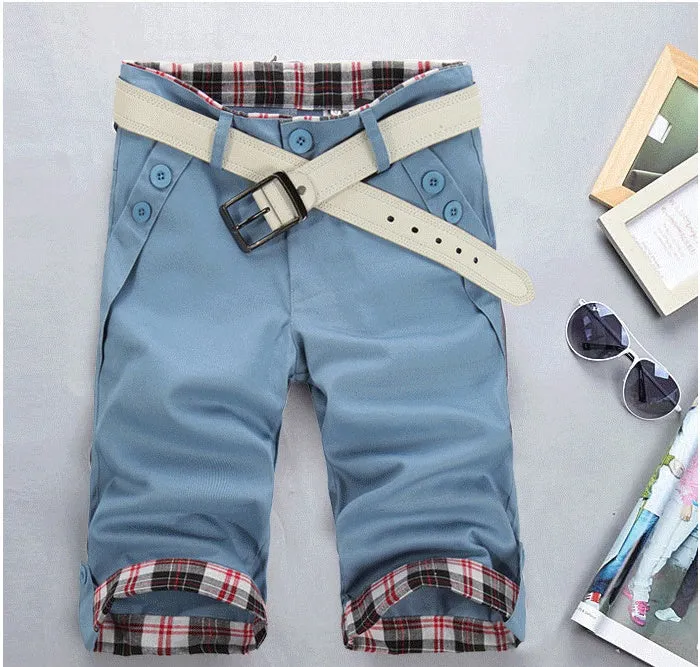Men's 7 point casual pants in cotton skinny fit Korean style summer trousers