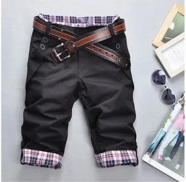 Men's 7 point casual pants in cotton skinny fit Korean style summer trousers
