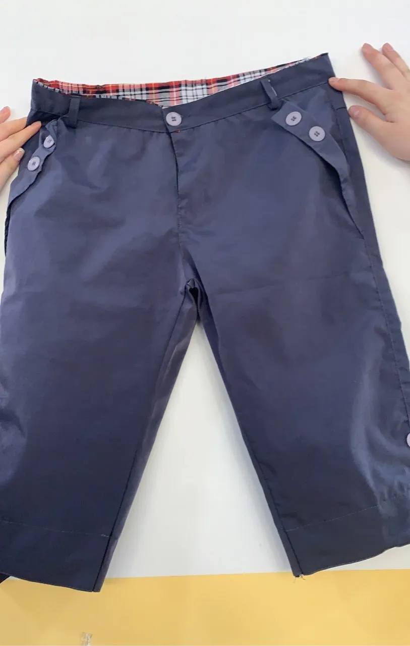 Men's 7 point casual pants in cotton skinny fit Korean style summer trousers