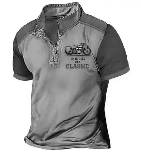 Loose fit solid colour golf polo shirt with bird eye cloth texture and 3D digital printing.
